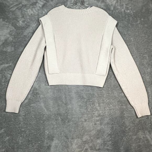 Aritzia Barbaton Knit Sweater Womens S 100% Merino Wool Fisherman Ivory - Picture 5 of 9
